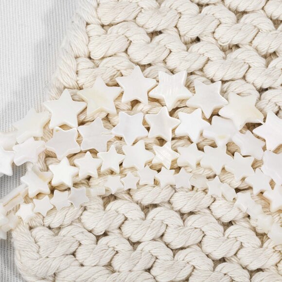 8mm Mother of Pearl Star Beads DIY Jewelry Making - Picture 2 of 3